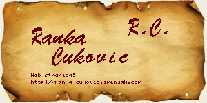 Ranka Ćuković vizit kartica